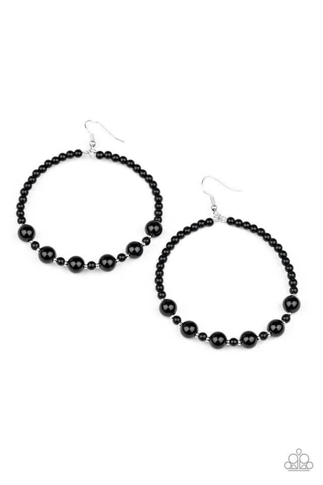 Boss Posh - Black - Paparazzi Earring Image