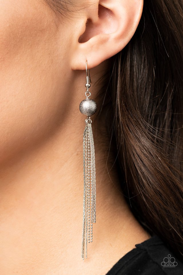 SLEEK-ing Revenge - Silver - Paparazzi Earring Image