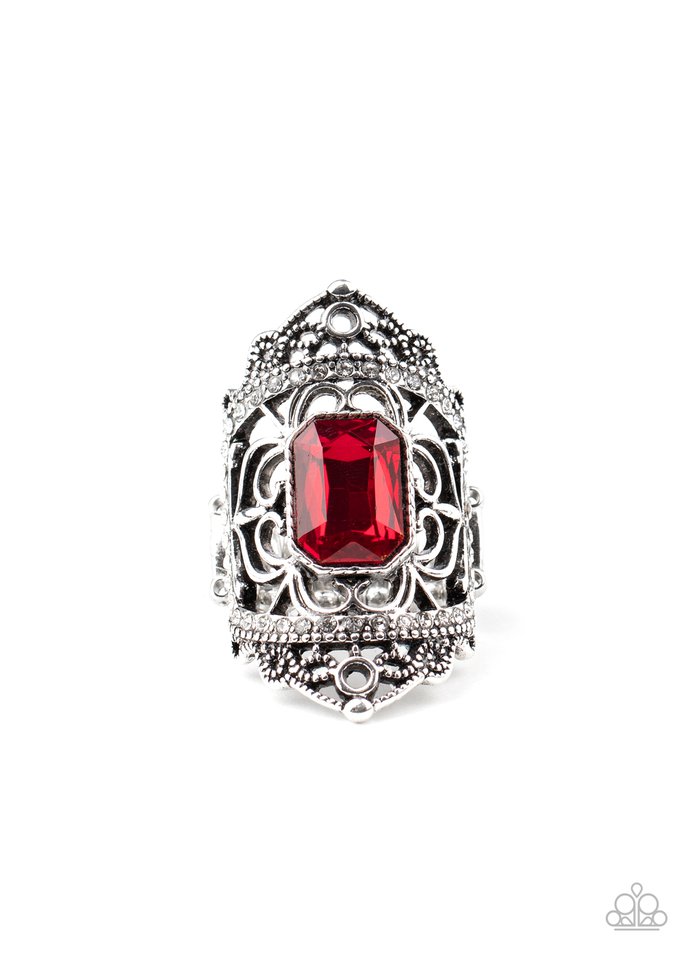 Undefinable Dazzle - Red - Paparazzi Ring Image
