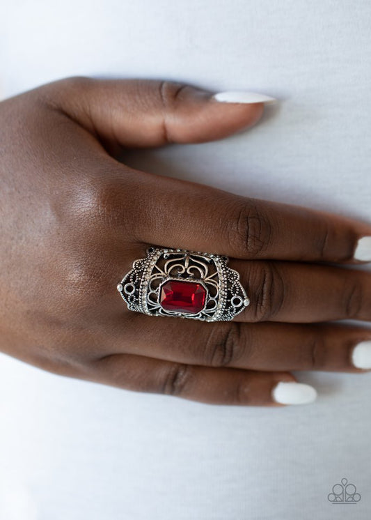 Undefinable Dazzle - Red - Paparazzi Ring Image