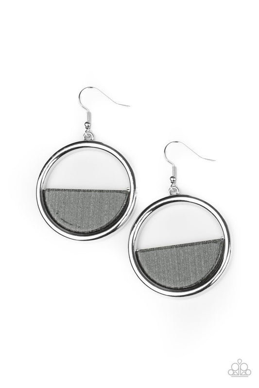 Stuck in Retrograde - Silver - Paparazzi Earring Image