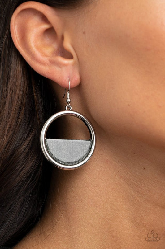 Stuck in Retrograde - Silver - Paparazzi Earring Image