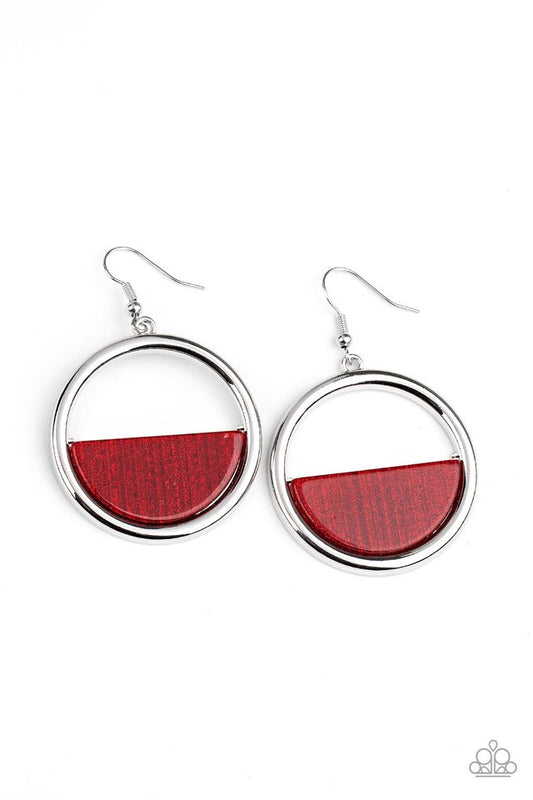 Stuck in Retrograde - Red - Paparazzi Earring Image