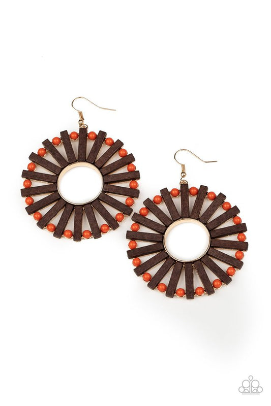 Solar Flare - Orange - Paparazzi Earring Image