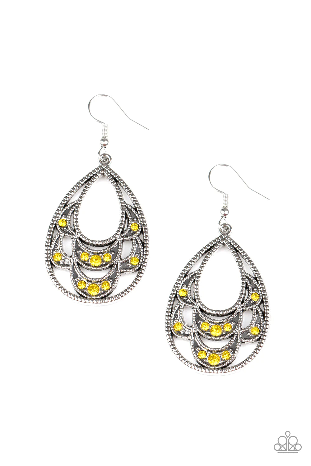 Paparazzi Earring ~ Malibu Macrame - Yellow