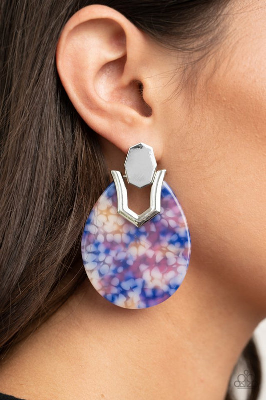 HAUTE Flash - Blue - Paparazzi Earring Image