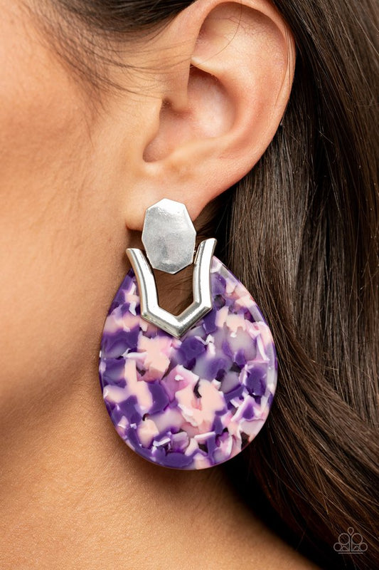 HAUTE Flash - Purple - Paparazzi Earring Image