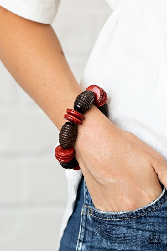 Caribbean Castaway - Red - Paparazzi Bracelet Image