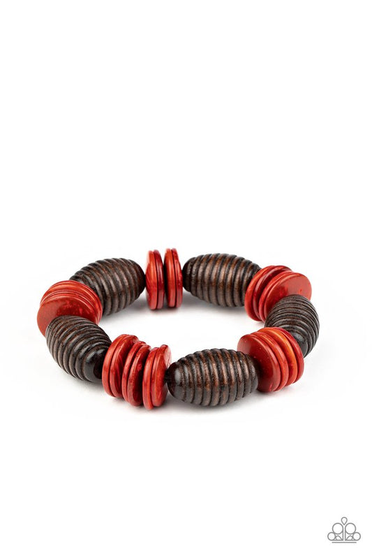 Caribbean Castaway - Red - Paparazzi Bracelet Image