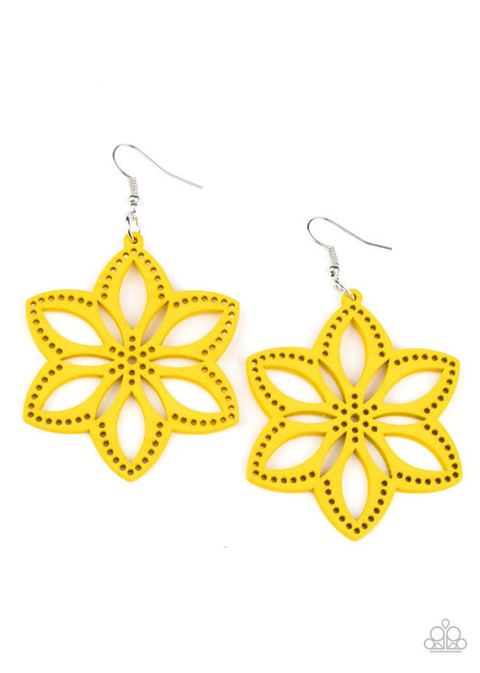 Bahama Blossoms - Yellow - Paparazzi Earring Image