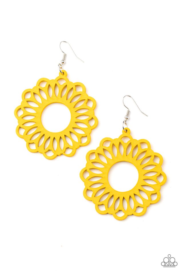 Dominican Daisy - Yellow - Paparazzi Earring Image