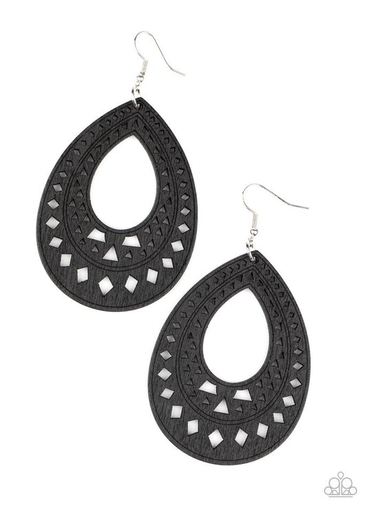 Belize Beauty - Black - Paparazzi Earring Image