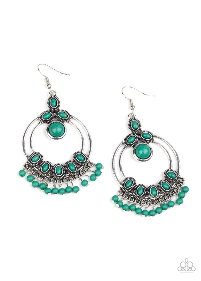 Palm Breeze - Green - Paparazzi Earring Image