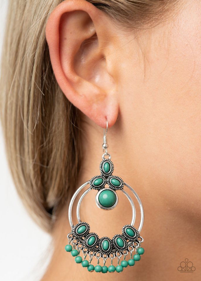 Palm Breeze - Green - Paparazzi Earring Image