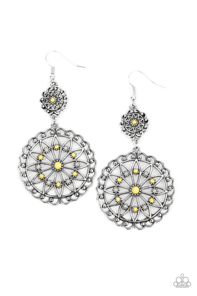 Beaded Brilliance - Yellow - Paparazzi Earring Image