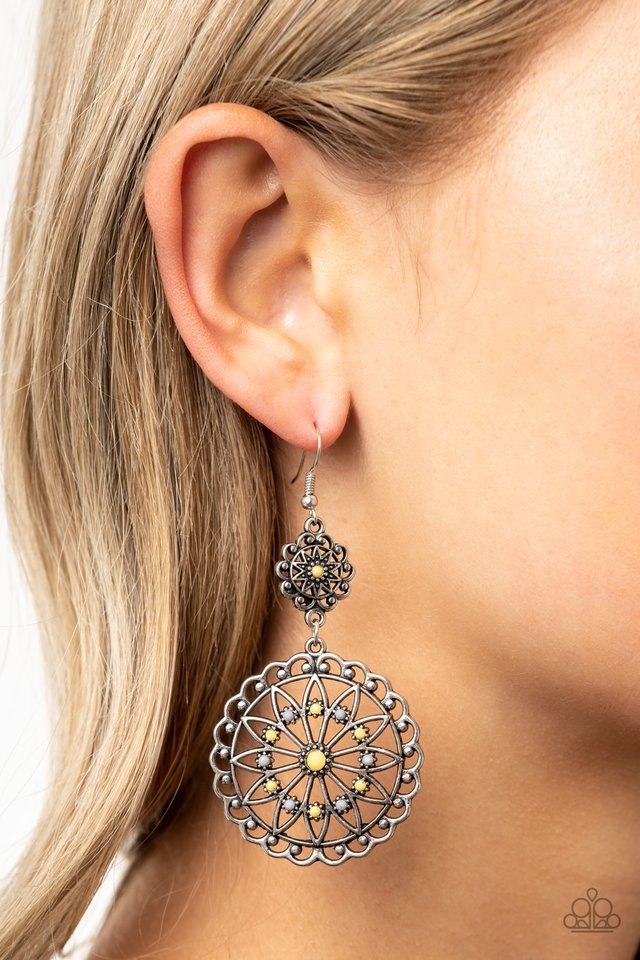 Beaded Brilliance - Yellow - Paparazzi Earring Image