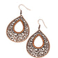 Airy Applique - Copper - Paparazzi Earring Image