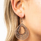 Airy Applique - Copper - Paparazzi Earring Image