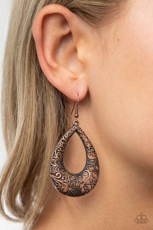 Get Into The GROVE - Copper - Paparazzi Earring Image