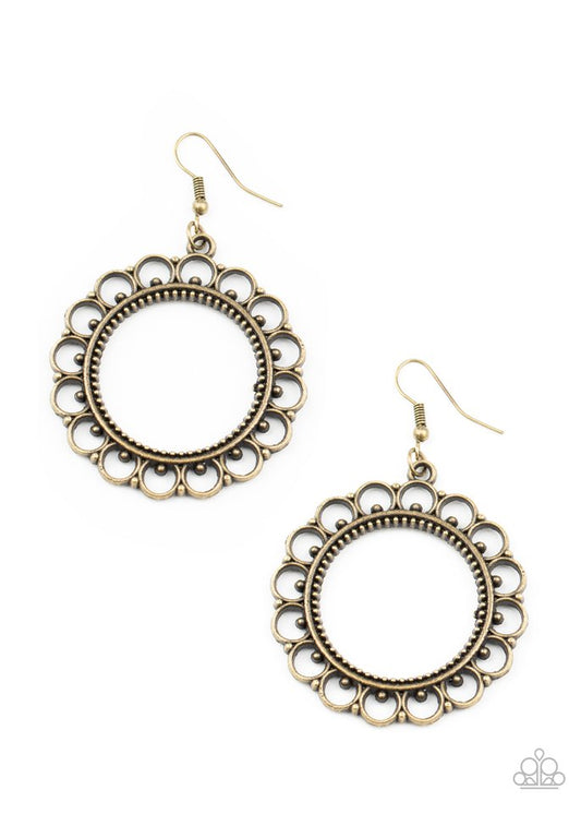 Sun Lounge - Brass - Paparazzi Earring Image