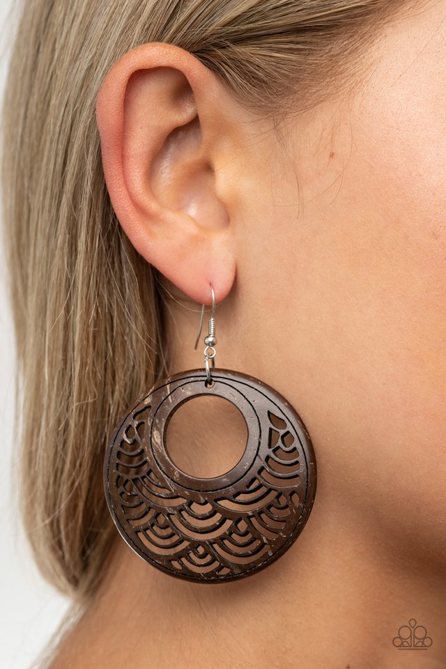 Tropical Canopy - Brown - Paparazzi Earring Image