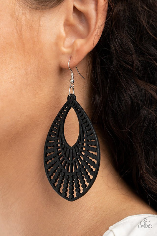 Bermuda Breeze - Black - Paparazzi Earring Image