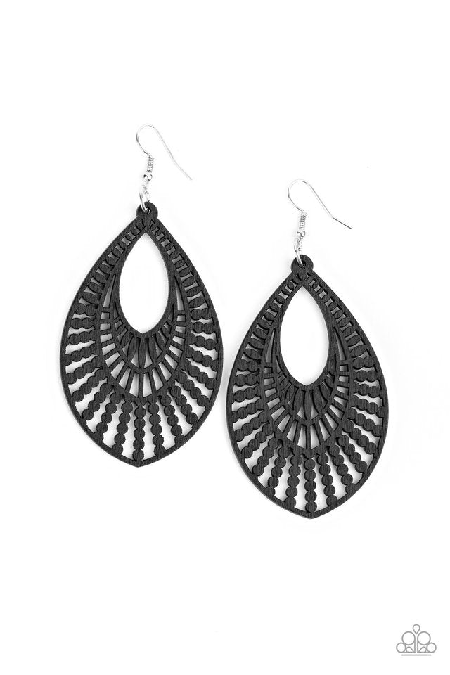 Bermuda Breeze - Black - Paparazzi Earring Image