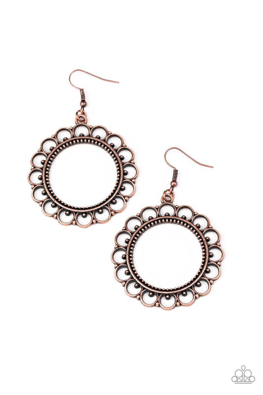 Sun Lounge - Copper - Paparazzi Earring Image