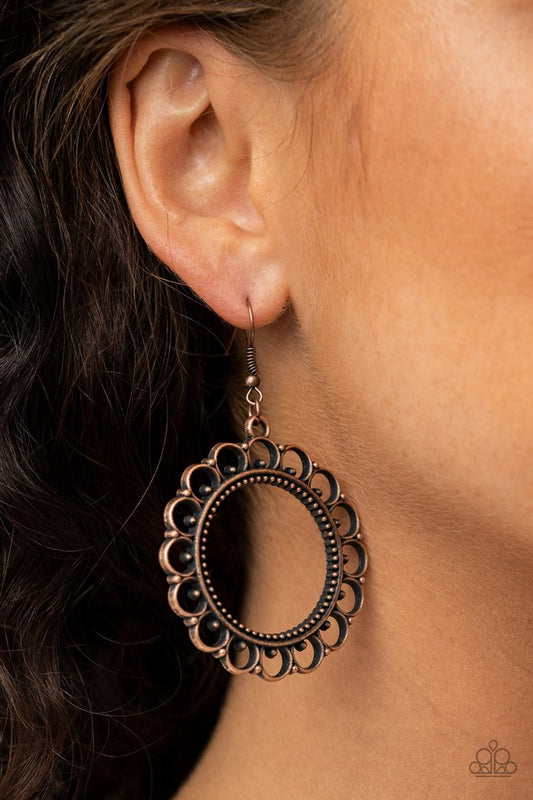 Sun Lounge - Copper - Paparazzi Earring Image