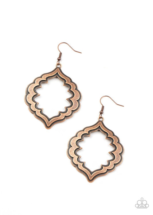 Taj Mahal Majesty - Copper - Paparazzi Earring Image