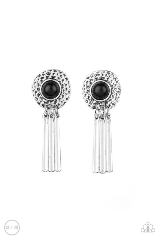 Desert Amulet - Black - Paparazzi Earring Image