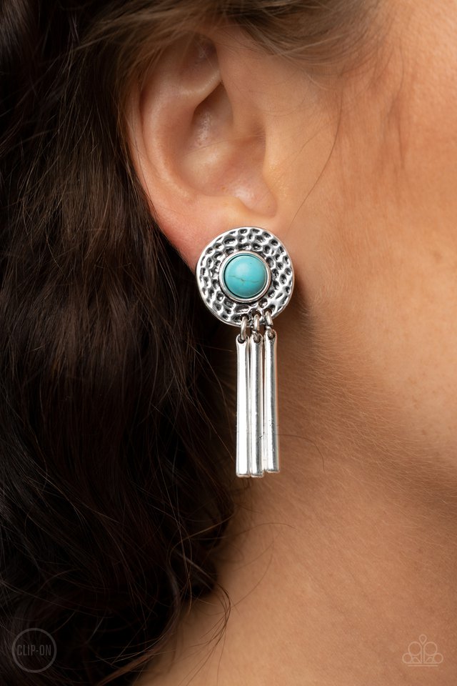 Desert Amulet - Blue - Paparazzi Earring Image
