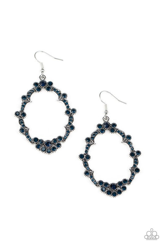 Sparkly Status - Blue - Paparazzi Earring Image