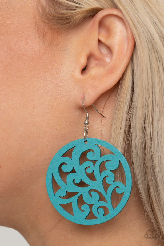 Fresh Off The Vine - Blue - Paparazzi Earring Image