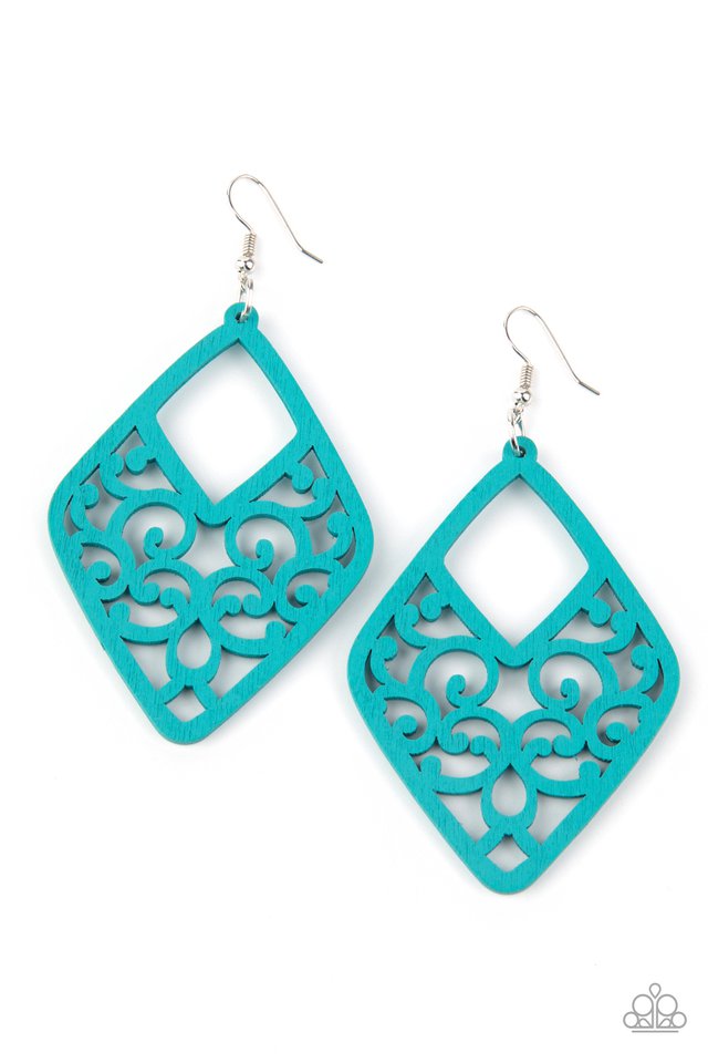 VINE For The Taking - Blue - Paparazzi Earring Image
