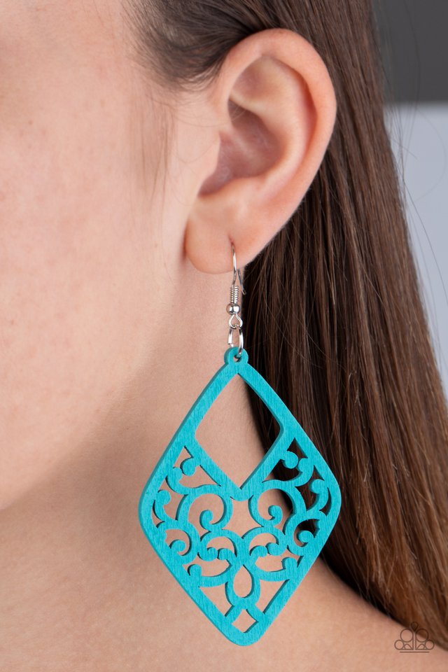 VINE For The Taking - Blue - Paparazzi Earring Image