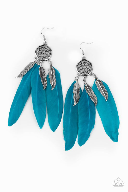 In Your Wildest DREAM-CATCHERS - Blue - Paparazzi Earring Image