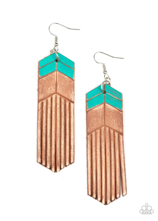 Desert Trails - Blue - Paparazzi Earring Image