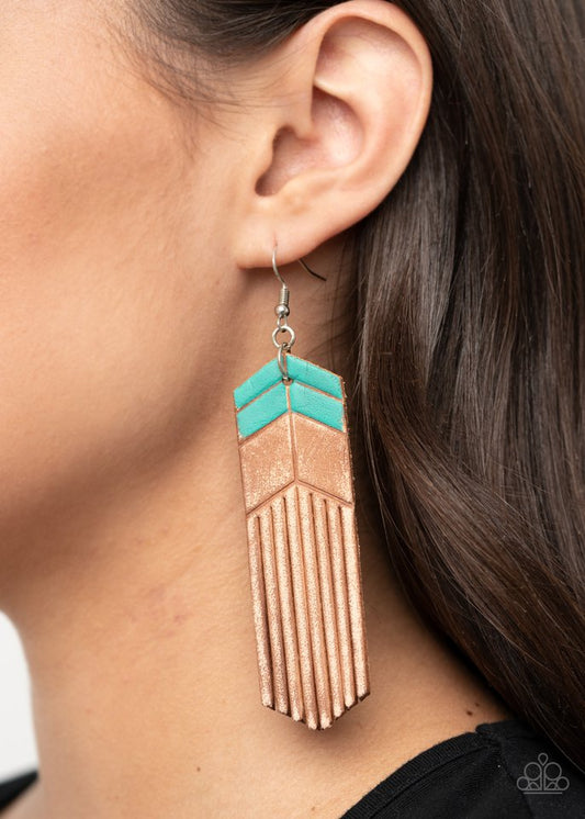 Desert Trails - Blue - Paparazzi Earring Image