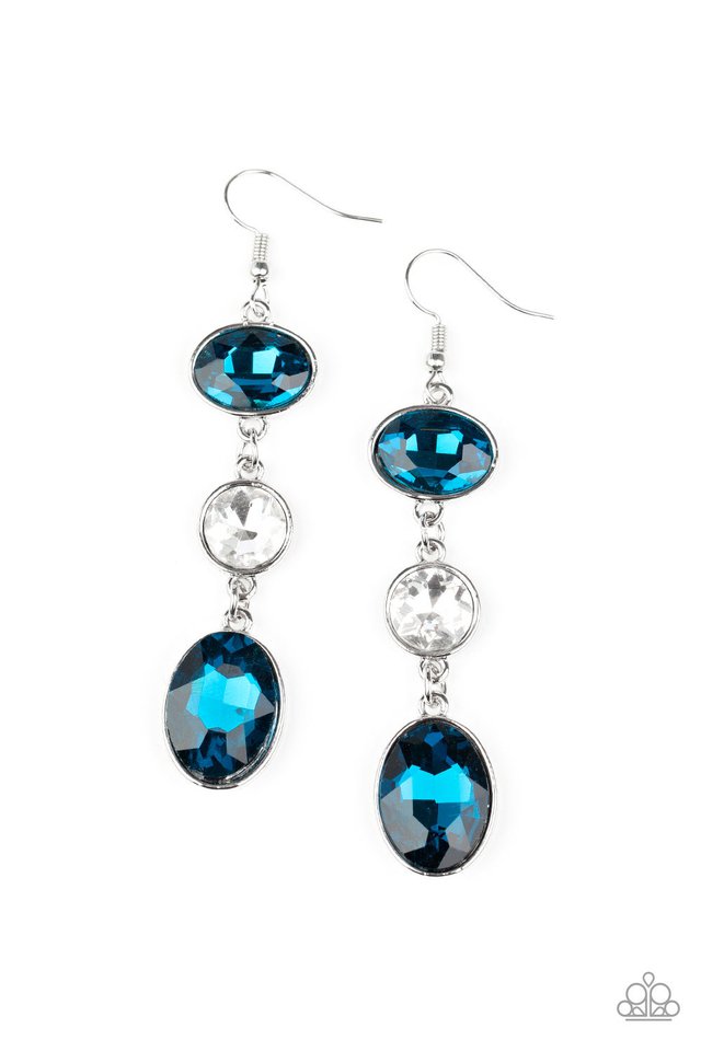The GLOW Must Go On! - Blue - Paparazzi Earring Image