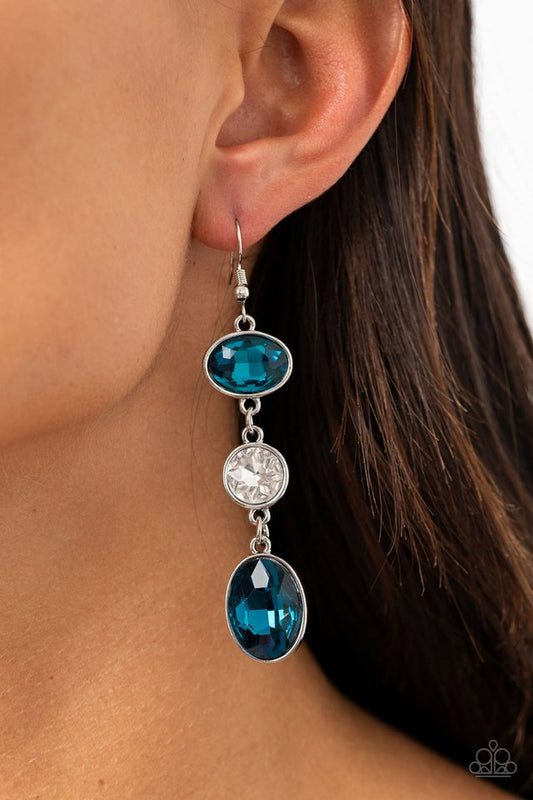 The GLOW Must Go On! - Blue - Paparazzi Earring Image