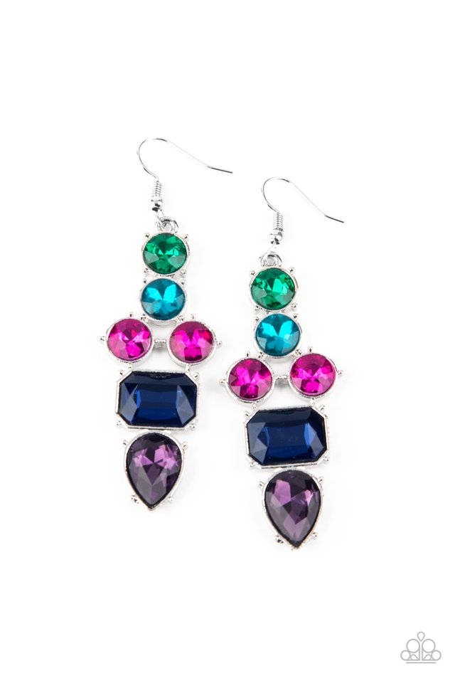 Look At Me GLOW! - Blue - Paparazzi Earring Image
