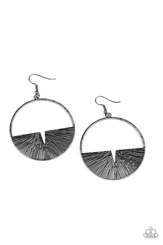 Reimagined Refinement - Black - Paparazzi Earring Image