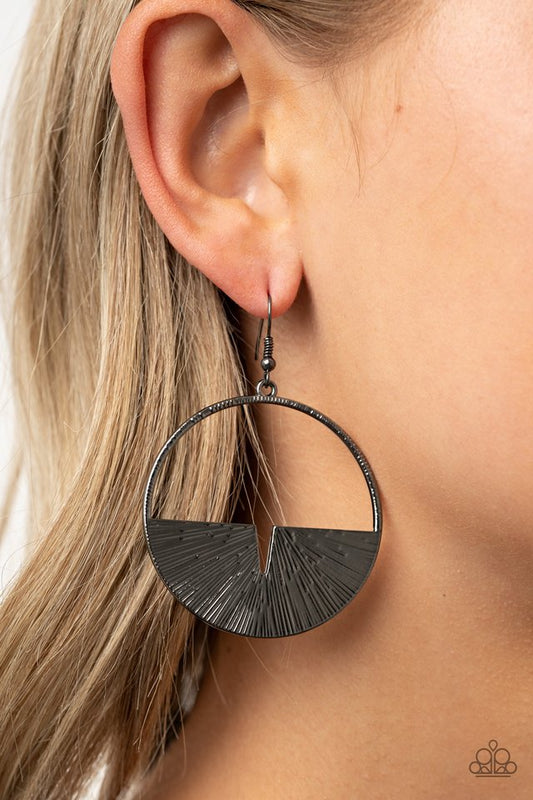 Reimagined Refinement - Black - Paparazzi Earring Image