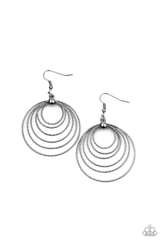 Elliptical Elegance - Black - Paparazzi Earring Image