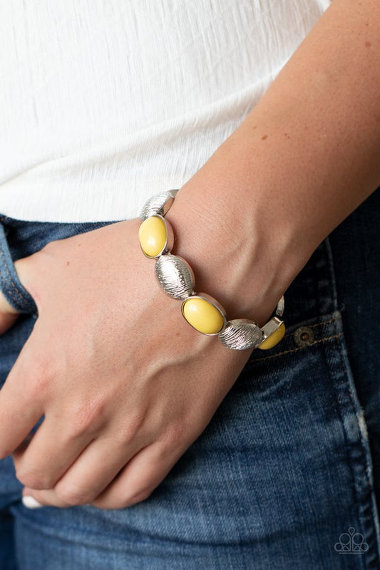 Decadently Dewy - Yellow - Paparazzi Bracelet Image