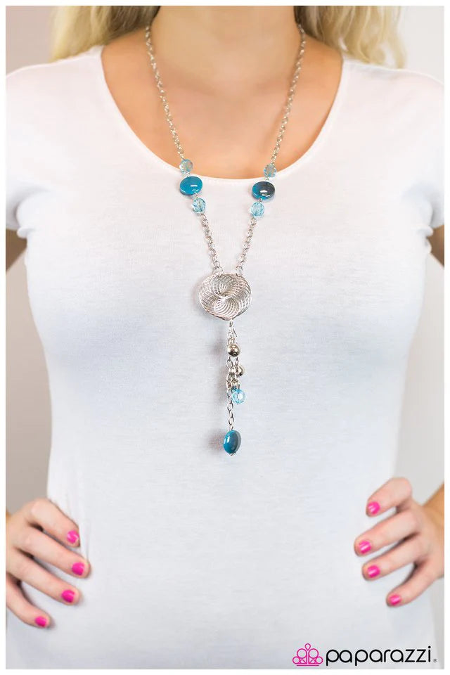 Paparazzi Necklace ~ Ive Got The World On A String - Blue