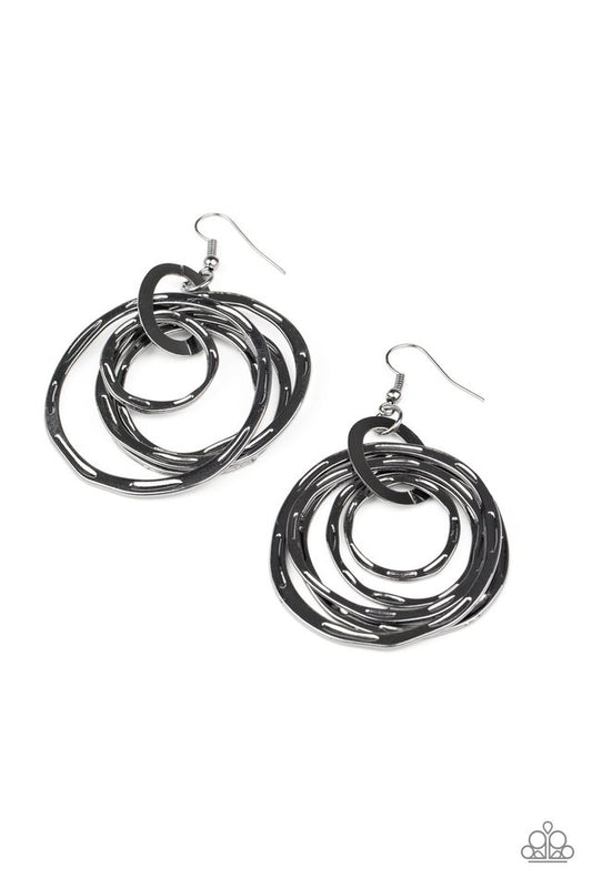 Ringing Radiance - Black - Paparazzi Earring Image