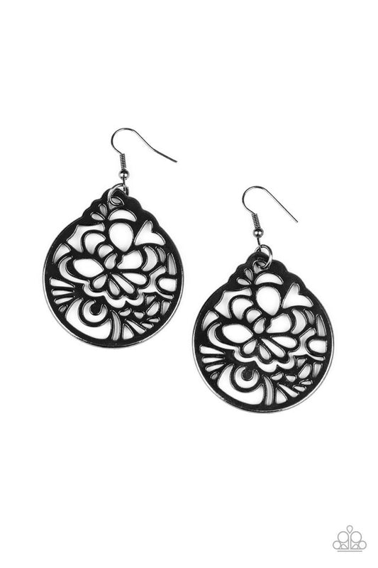 Garden Mosaic - Black - Paparazzi Earring Image