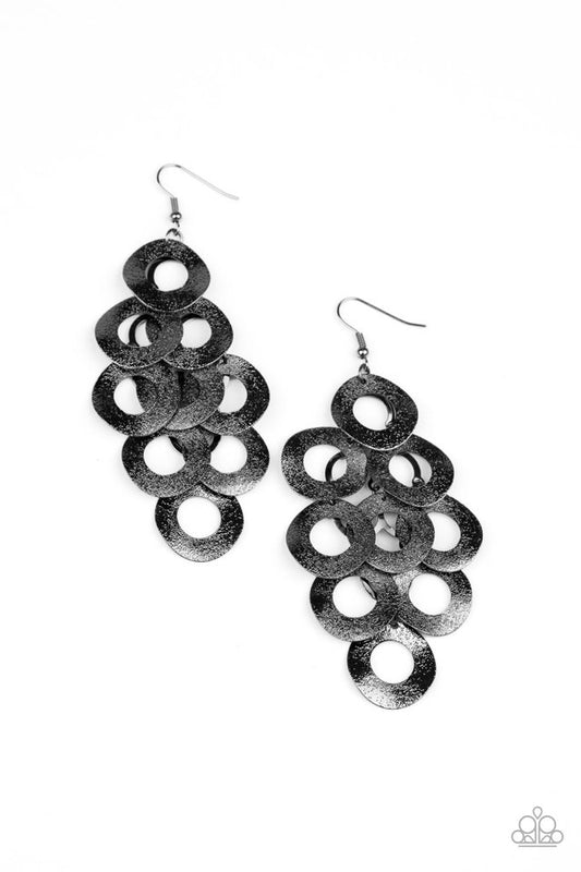 Scattered Shimmer - Black - Paparazzi Earring Image